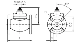 Чертеж Клапан регулирующий Danfoss VB2 Ду40 Kvs=25,0