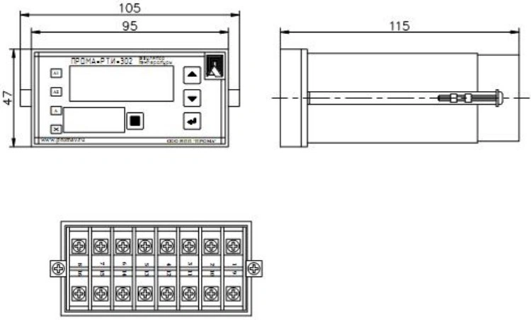 Контроллер температуры ПРОМА RTI-302-1 1 реле 30А 250В, функции - нагрев,охлаждение, IP54