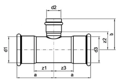 Тройник SANHA 9130 Дн54x35x54 Pу16 ВПр, переходной, из нержавеющей стали Тройник SANHA 9130 Дн54x35x54 Pу16 ВПр, переходной, из нержавеющей стали
