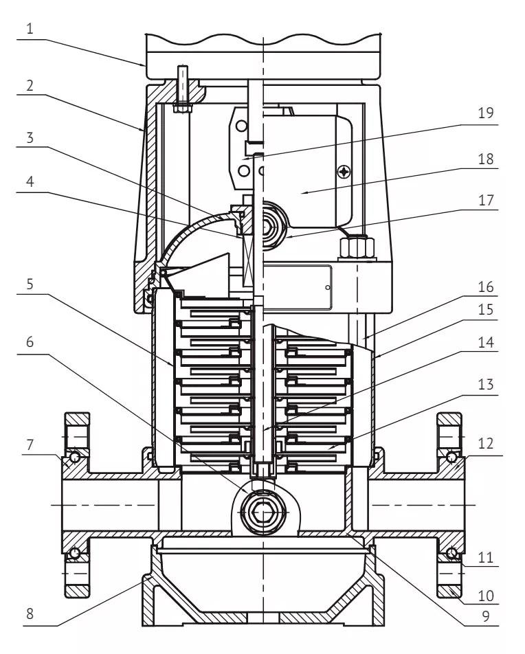 Насос многоступенчатый Unipump MVH 1-4 поверхностный, корпус - алюминий, мощность - 0.37кВт, напор - 22м, производительность - 17л/мин, 220/380В