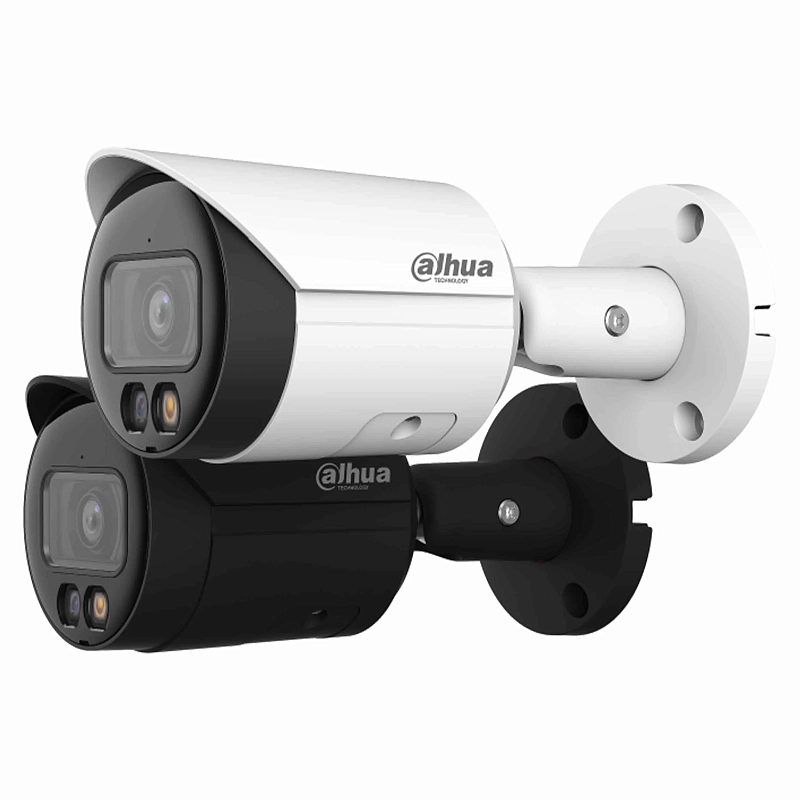 Видеокамера уличная Dahua DH-IPC-HFW2449SP-S-IL-0280B IP с фиксированным объективом, ИИ 4Мп, встроенный микрофон, ИК и LED подсветка, IP67, цвет белый 1738529А