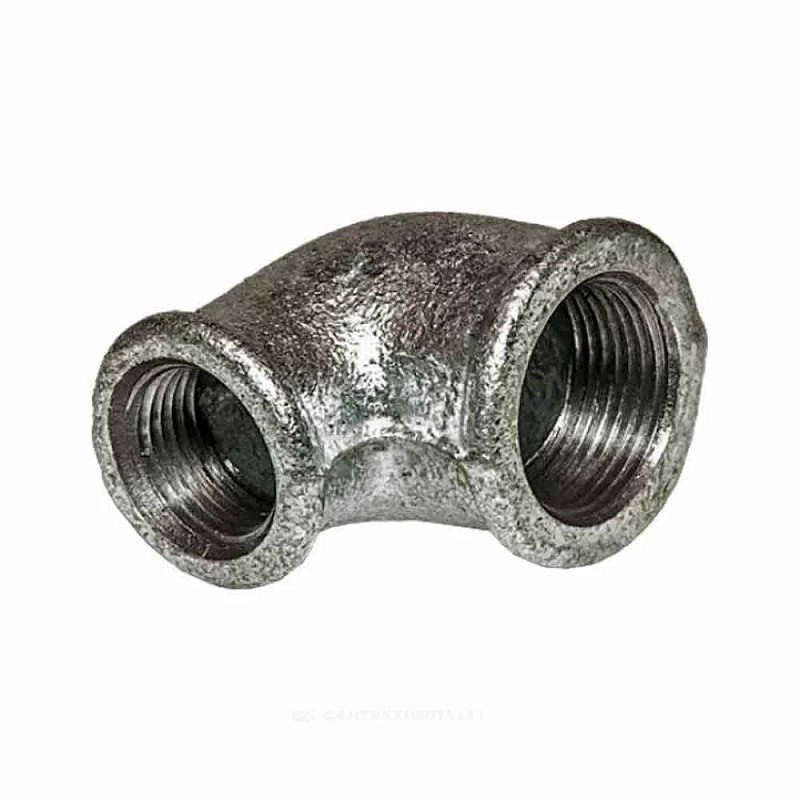 Угольник переходной Fittex 3/4″x1/2″ Ду20x15 Ру16 внутренняя/внутренняя резьба, корпус - чугун оцинкованный
