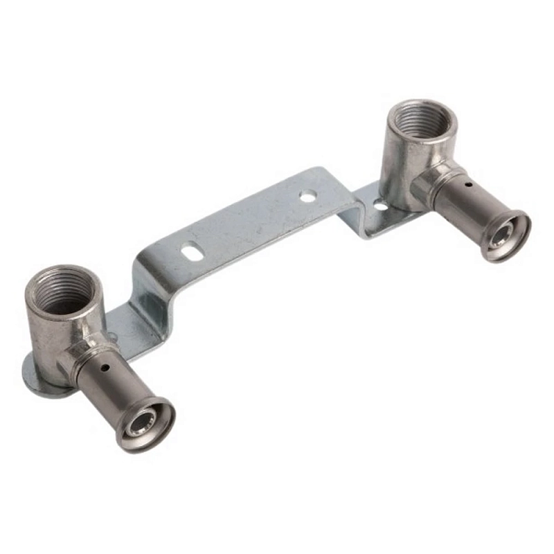 Водорозетка латунная HENCO 28PV Дн16x1/2″x16x1/2″ Ру16 двойная приподнятая 153 мм, пресс