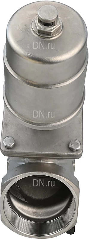 Клапан отсечной пневматический 2 1/2″ Ду65 Ру25, корпус - нержавеющая сталь SS316, резьбовой, Y-образный, корпус привода - нержавеющая сталь CF8 (VSP3231P-T-1PNC)
