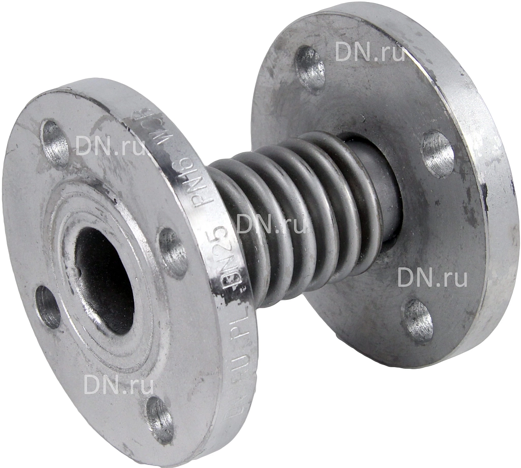Компенсатор сильфонный осевой CB-3234-F Ду100 Ру16 фланцевый, сильфон - нержавеющая сталь SS316, осевой ход 30 мм